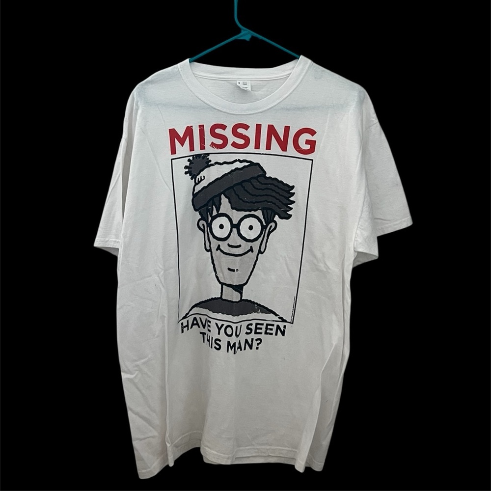 ⬜️Unisex size L, white “Where’s Waldo?” short sleeve t-shirt, barely worn⬜️